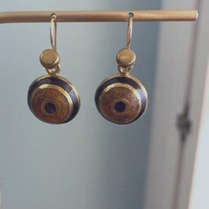 David Urso Brass and Resin drop earrings